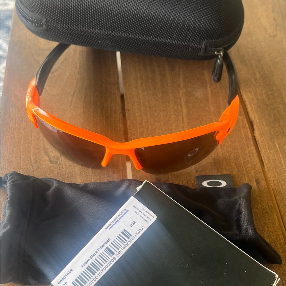 Oakley Orange and Black Sport Sunglasses FLAK 2.0 PRISM LENSE